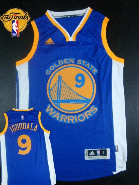 Basketball Jersey for Custom Basketball Team Gear-Warriors 9 Iguodala Blue 2015 Finals New Rev 30 Basketball Jersey