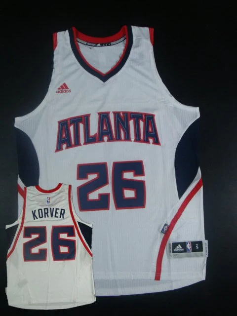 Basketball Jersey for Comfortable and Functional Design-Hawks 26 Kyle Korver White New Revolution 30 Basketball Jersey