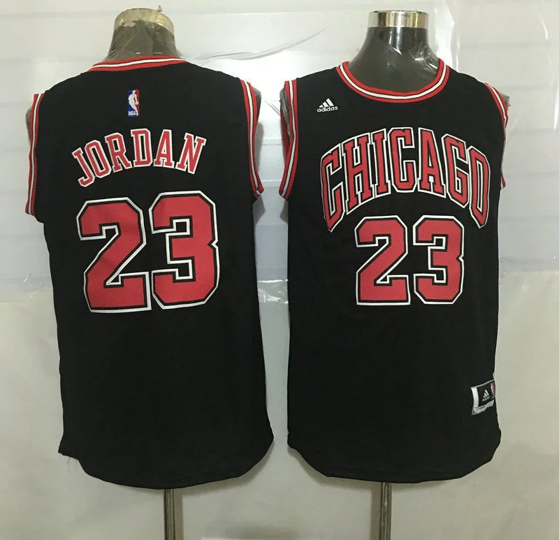 Basketball Jersey for Custom Player Names and Numbers-Bulls 23 Michael Jordan Black Retro Swingman Basketball Jersey