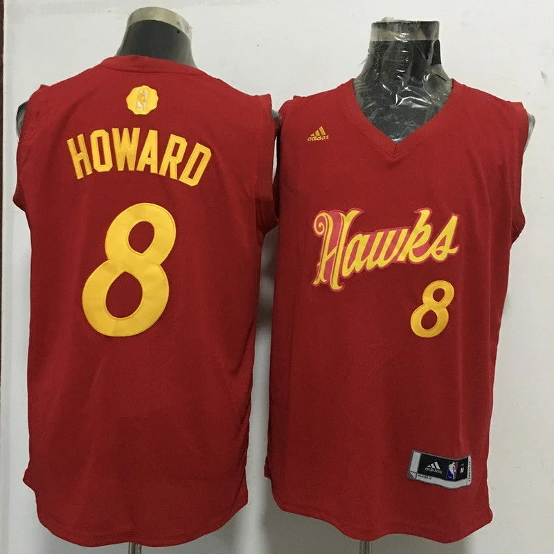 Basketball Jersey for Team Member Uniforms-Hawks 8 Dwight Howard Red 2016 Christmas Day Swingman Basketball Jersey