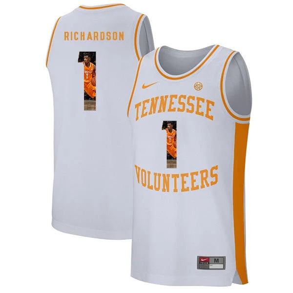 Basketball Jersey for High-Quality Design-Tennessee Volunteers 1 Josh Richardson White Fashion College Basketball Basketball Jersey