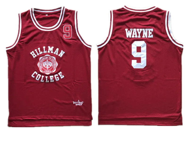 Basketball Jersey for Premium Fabric and Design-Hillman College Theater Dwayne Wayne Red Stitched Movie Basketball Jersey