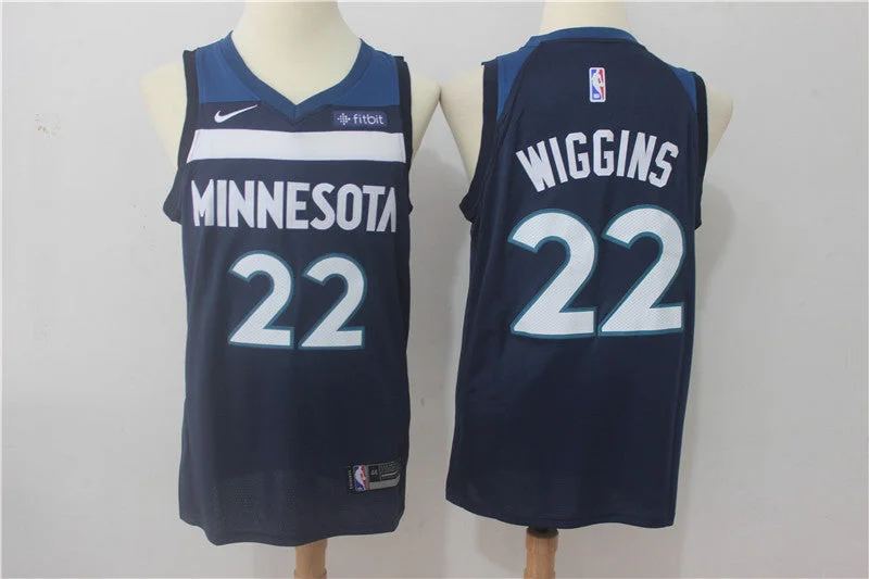 Basketball Jersey for Team Building Apparel-Timberwolves 22 Andrew Wiggins Navy Swingman Basketball Jersey