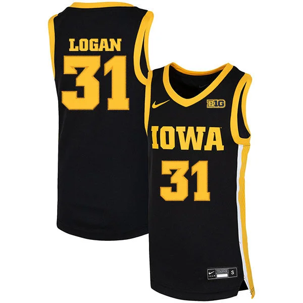 Basketball Jersey for Custom Team Apparel-Iowa Hawkeyes 31 Bill Logan Black Basketball College Basketball Jersey