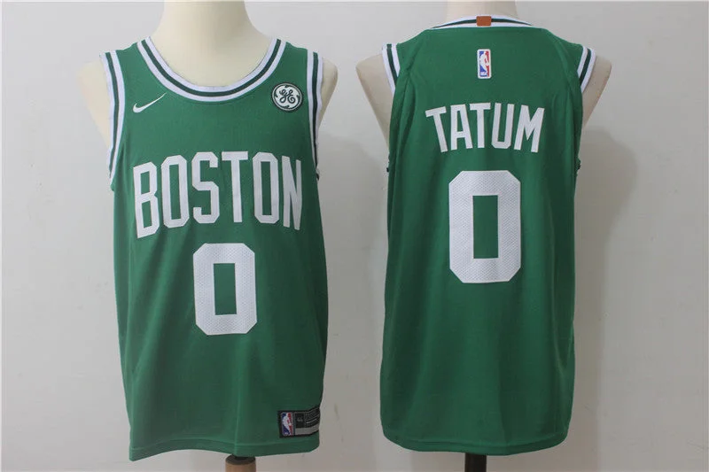 Basketball Jersey for Comfortable Cotton Design-Celtics 0 Jayson Tatum Green Authentic Basketball Jersey