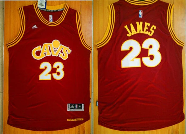 Basketball Jersey for Fan Gear and Apparel-Cavaliers 23 Lebron James Red Throwback Swingman Basketball Jersey