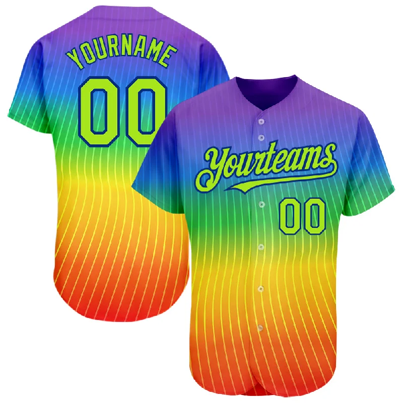 Baseball Jersey for Personalized Fan Apparel-Custom Rainbow For Pride Month Love Is Love LGBT 3D Authentic Baseball Jersey