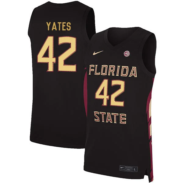 Basketball Jersey for High-Quality Materials for Players-Florida State Seminoles 42 Cleveland Yates Black Basketball College Basketball Jersey