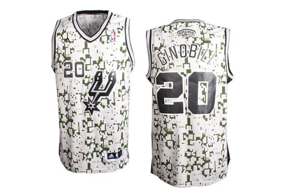 Basketball Jersey for Affordable Custom Uniforms-Spurs 20 Ginobili 2014 Camo New Revolution 30 Basketball Jerseys