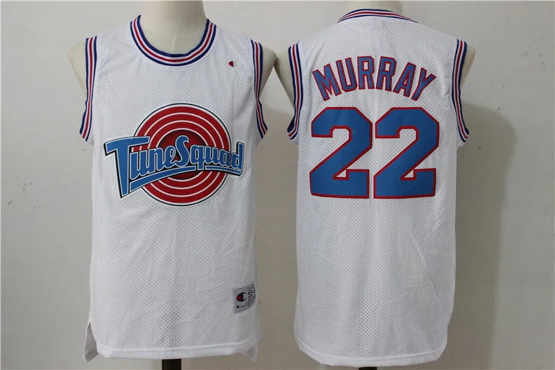 Basketball Jersey for Women-Tune Squad 22 Murray White Stitched Movie Basketball Jersey