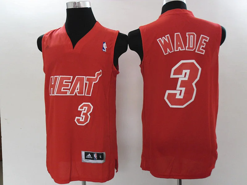 Basketball Jersey for Breathable Fabric-Heat 3 Dwyane Wade Red 2012 Christmas Edition Basketball Jersey