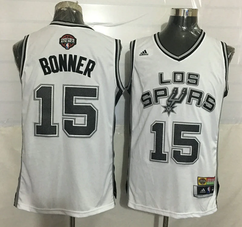 Basketball Jersey for Breathable and Comfortable Wear-Spurs 15 Matt Bonner White 2016 Latin Nights Swingman Basketball Jersey