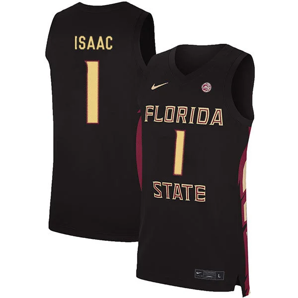 Basketball Jersey for Comfortable Custom Fit-Florida State Seminoles 1 Jonathan Isaac Black Basketball College Basketball Jersey