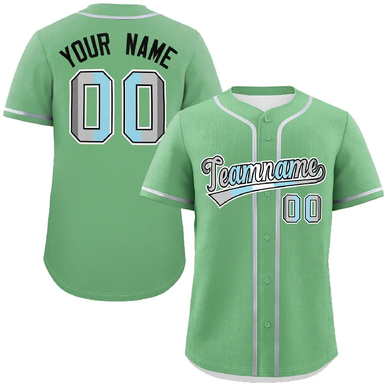 Baseball Jersey for High-School Baseball Teams-Custom Light Green Demiboy For Pride Month Classic Style Authentic Baseball Jersey