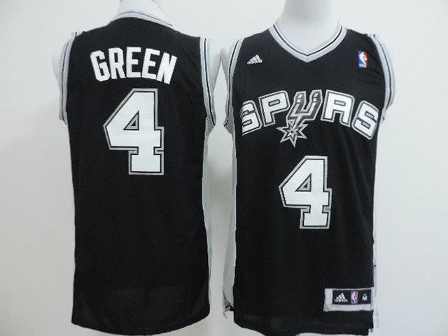 Basketball Jersey for High School Teams-Spurs 4 Green Black New Revolution 30 Basketball Jerseys