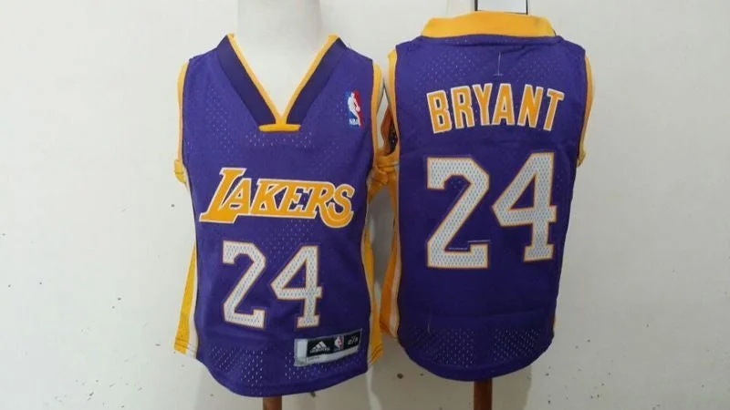 Basketball Jersey for Casual Fan Gear-Lakers 24 Kobe Bryant Purple Toddler Basketball Jersey