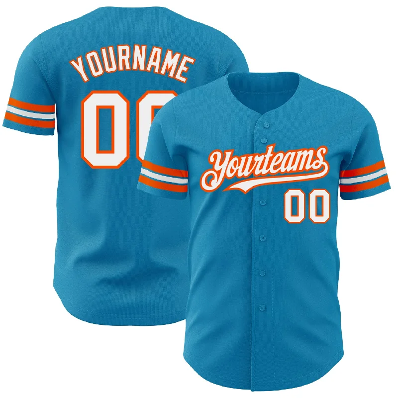 Baseball Jersey for High-School Sports Apparel-Custom Panther Blue White-Orange Authentic Baseball Jersey