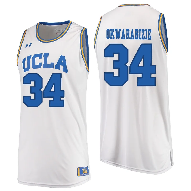 Basketball Jersey for Adjustable Size and Fit-UCLA Bruins 34 Ikenna Okwarabizie White College Basketball Basketball Jersey