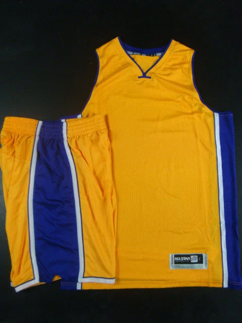 Basketball Jersey for High-Performance Game Gear-Lakers Blank Yellow Swingman Basketball Jersey(With Shorts)