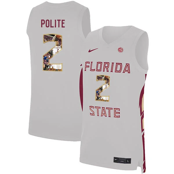 Basketball Jersey for Personalized Fan Support Gear-Florida State Seminoles 2 Anthony Polite White Basketball College Fashion Basketball Jersey