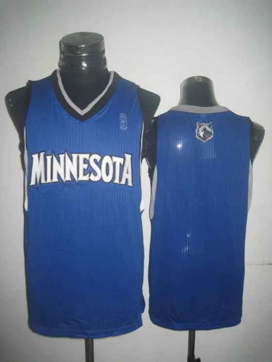 Personalized Basketball Jersey-Timberwolves Blank Blue New Revolution 30 Basketball Jerseys