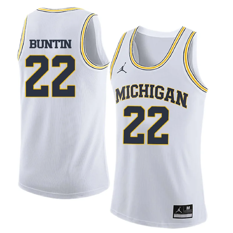 Basketball Jersey for Custom Logos-University of Michigan 22 Bill Buntin White College Basketball Basketball Jersey