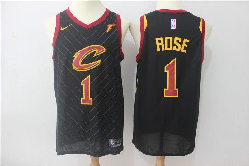 Basketball Jersey for Professional Sports Apparel-Cavaliers 1 Derrick Rose Black Swingman Basketball Jersey