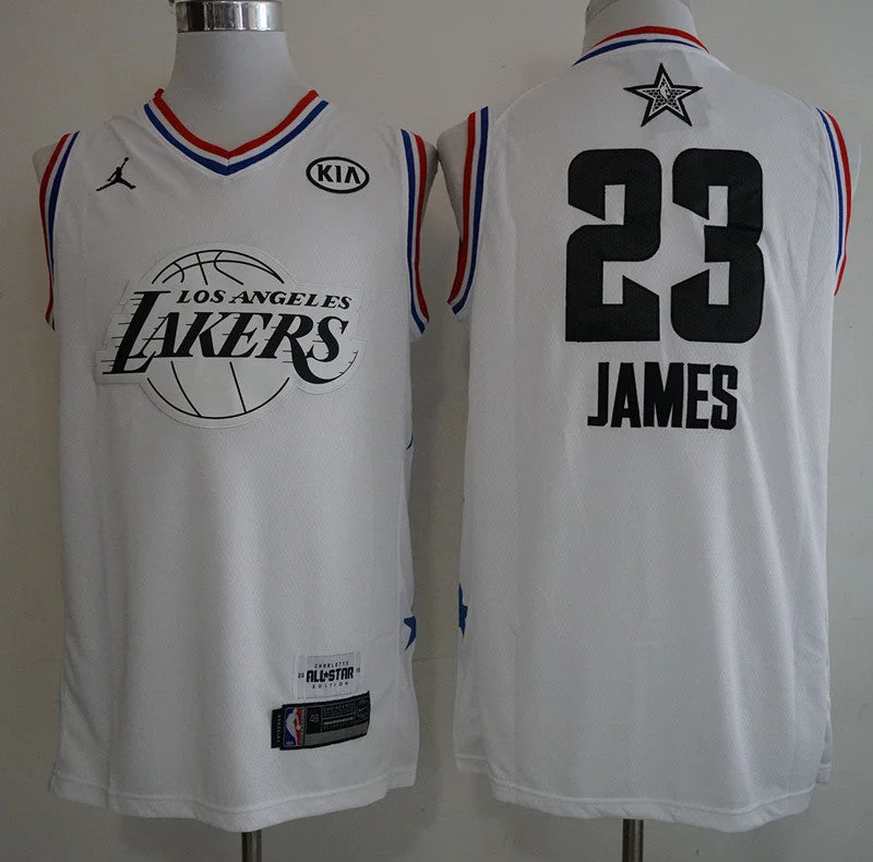 Basketball Jersey for Game Day Wear-Lakers 23 Lebron James White 2019 All-Star Game Jordan Brand Swingman Basketball Jersey