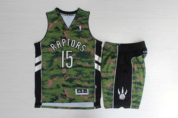 Basketball Jersey for Youth Leagues-Raptors 15 Vince Carter Camo Canada Flag Swingman Basketball Jersey(With Shorts)