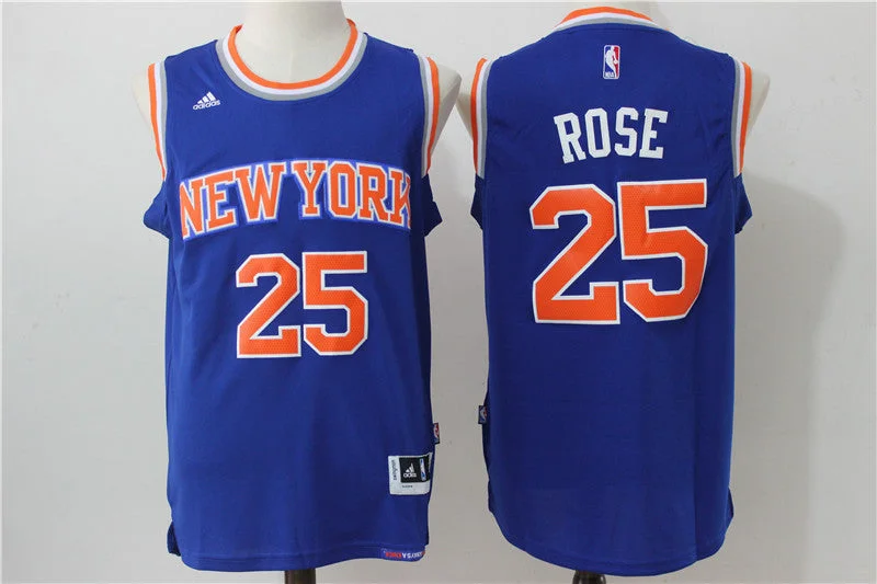 Basketball Jersey for School Basketball Uniforms-Knicks 25 Derrick Rose Royal Swingman Basketball Jersey